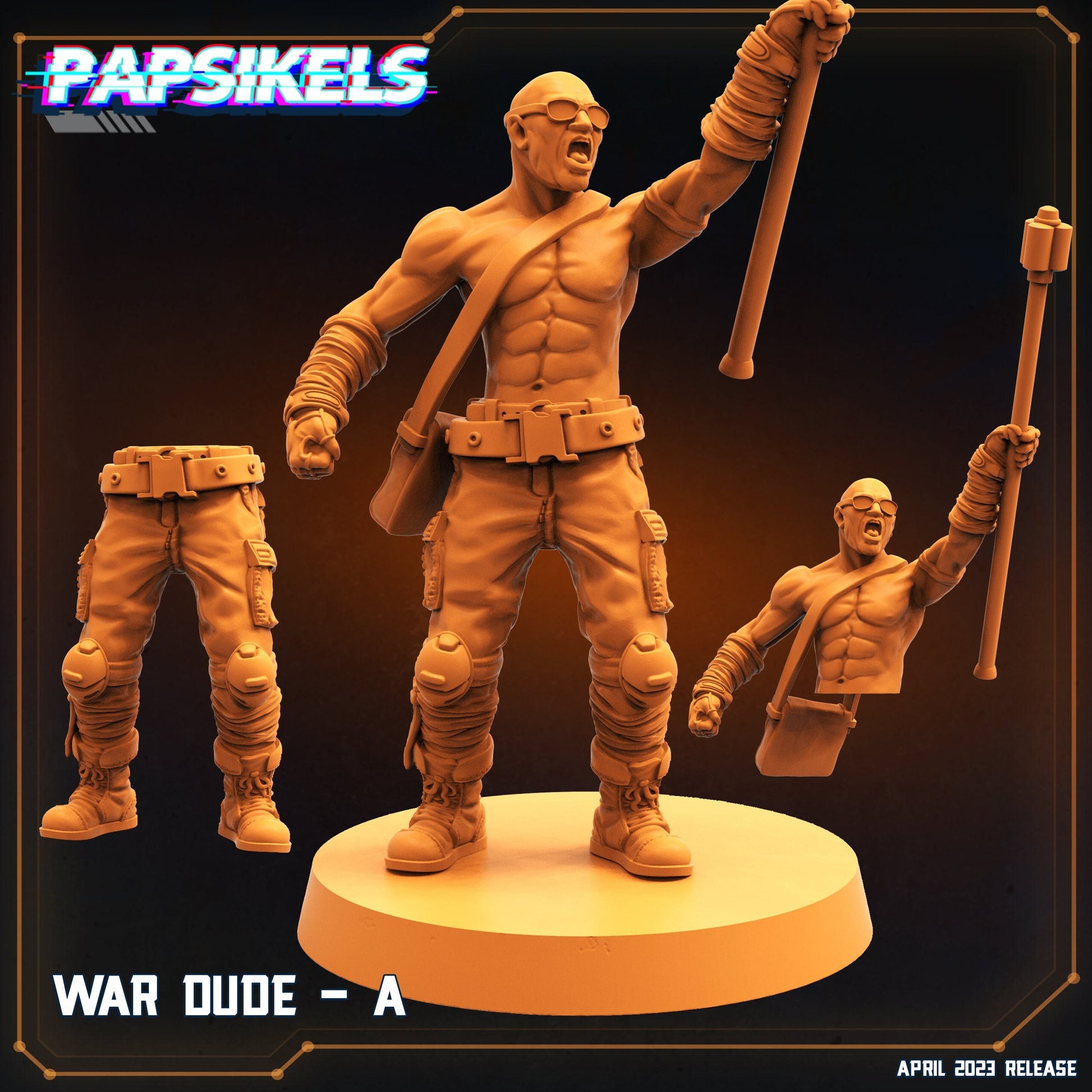 War Dude Collection 1 - Resin Miniature - Tabletop miniature - Fantasy Miniature - 32mm - D&D - Sci-fi Miniature - Papsikel- Papsikel