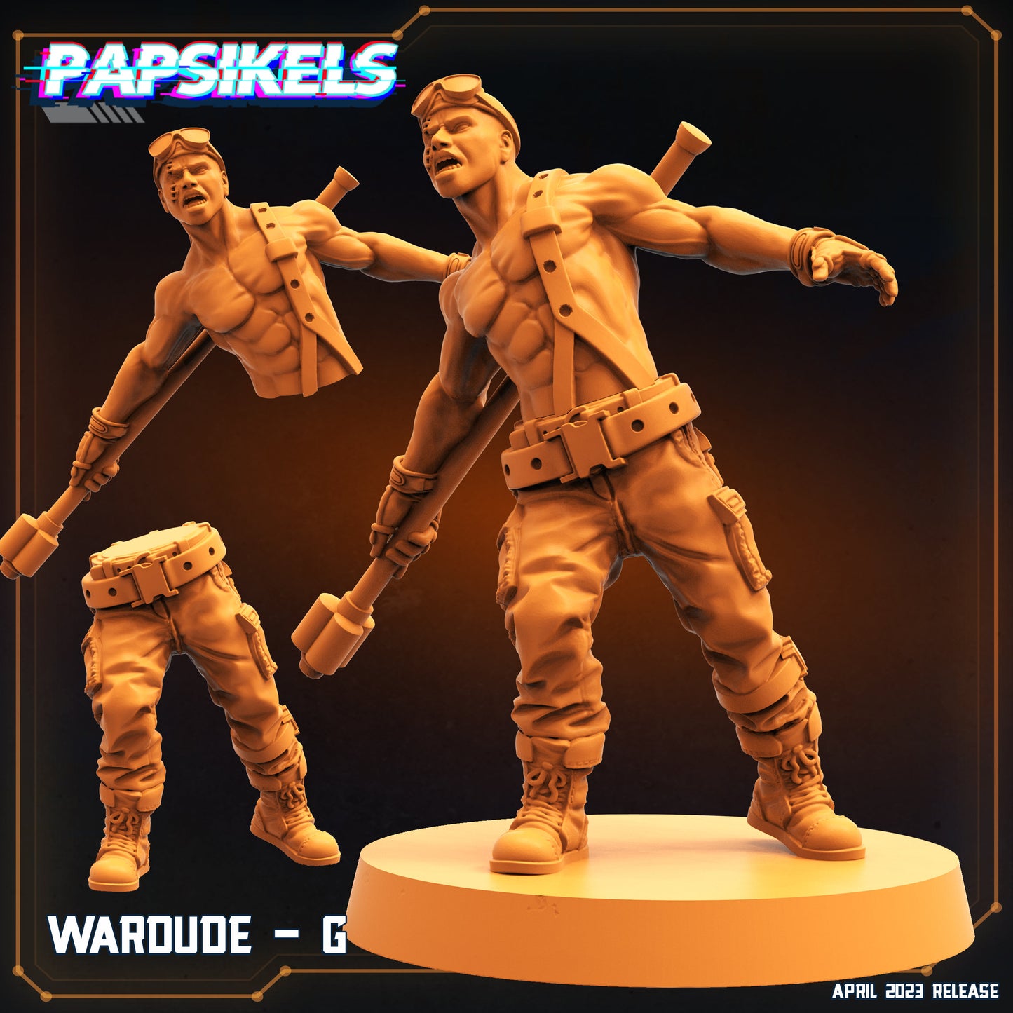 War Dude Collection 2 -  Resin Miniature - Tabletop  miniature - Fantasy Miniature - 32mm - D&D -  Sci-fi Miniature - Papsikel- Papsikel