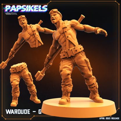 War Dude Collection 2 - Resin Miniature - Tabletop miniature - Fantasy Miniature - 32mm - D&D - Sci-fi Miniature - Papsikel- Papsikel