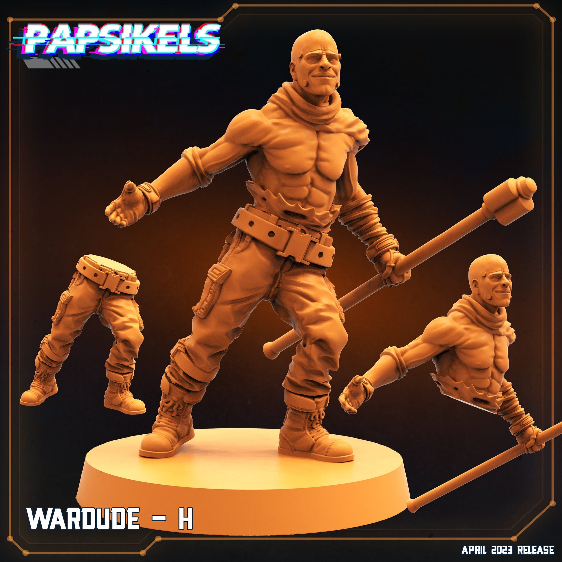 War Dude Collection 2 - Resin Miniature - Tabletop miniature - Fantasy Miniature - 32mm - D&D - Sci-fi Miniature - Papsikel- Papsikel