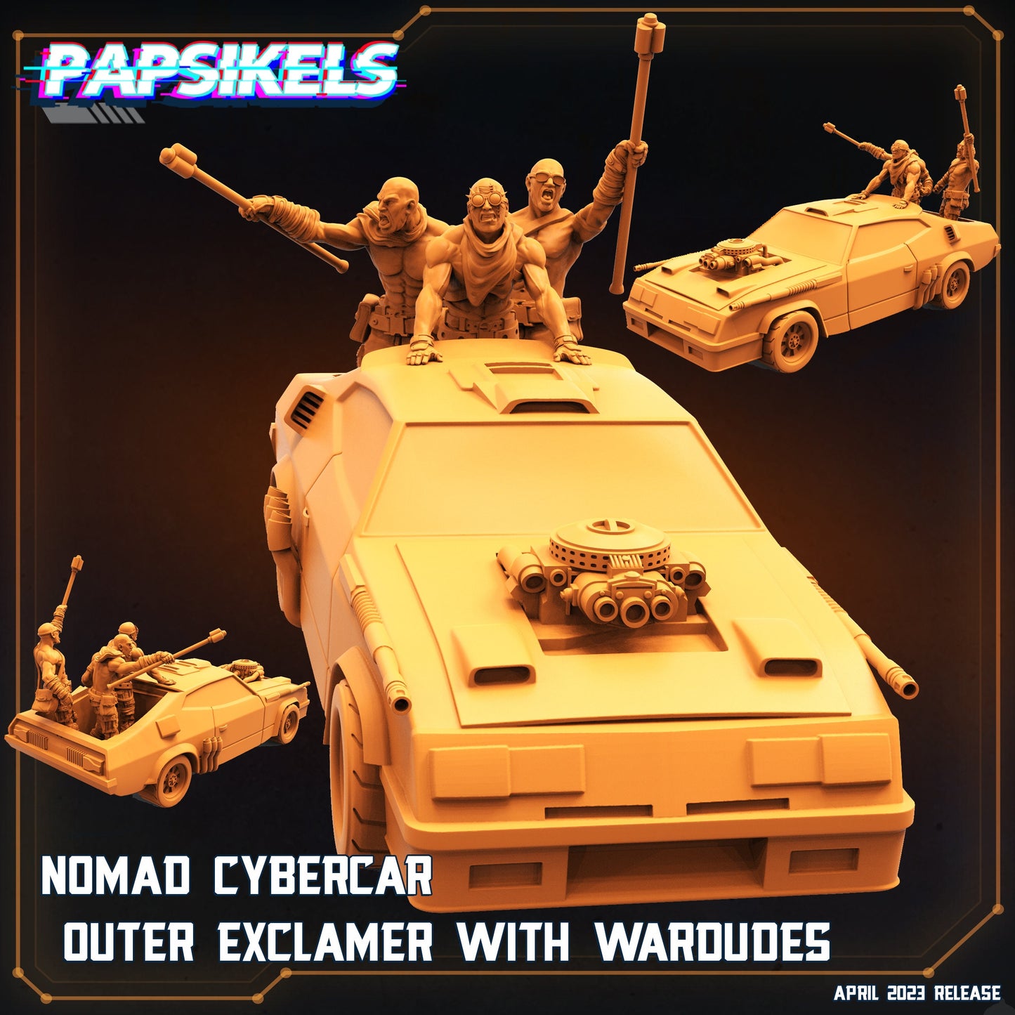 Nomad Cybercar -  Resin Miniature - Tabletop  miniature - Fantasy Miniature - 32mm - D&D -  Sci-fi Miniature - Papsikel