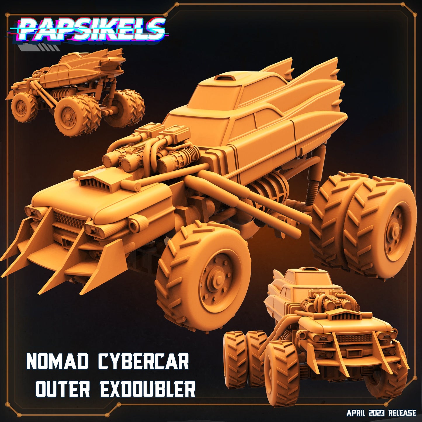 Nomad Cybercar Outer - Resin Miniature - Tabletop miniature - Fantasy Miniature - 32mm - D&D - Sci-fi Miniature - Papsikel- Papsikel