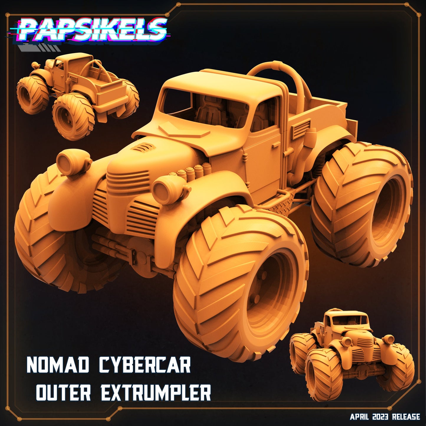 Nomad Cybercar Outer 1 - Resin Miniature - Tabletop miniature - Fantasy Miniature - 32mm - D&D - Sci-fi Miniature - Papsikel- Papsikel