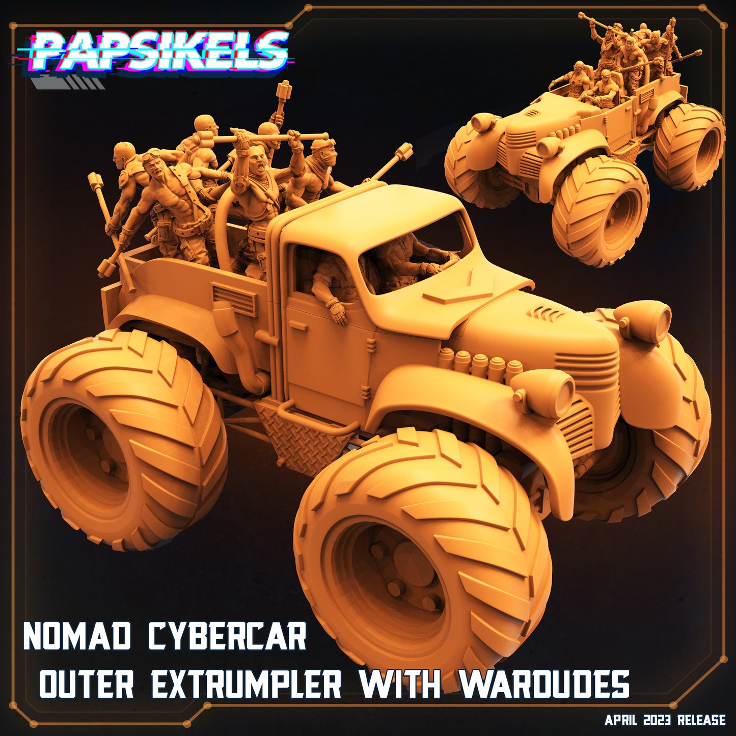 Nomad Cybercar Outer 1 -  Resin Miniature - Tabletop  miniature - Fantasy Miniature - 32mm - D&D -  Sci-fi Miniature - Papsikel- Papsikel