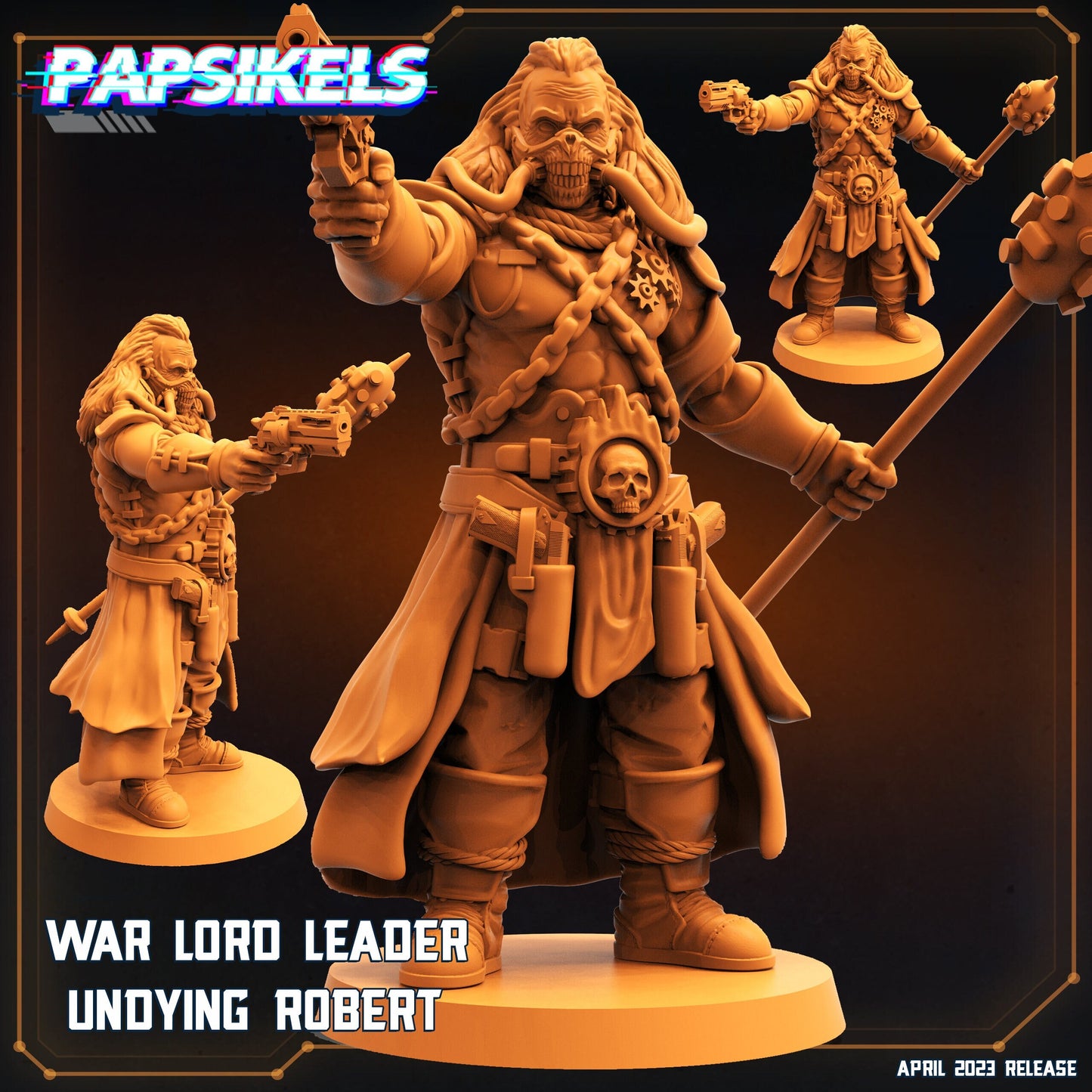 War Lord Leader - Resin Miniature - Tabletop miniature - Fantasy Miniature - 32mm - D&D - Sci-fi Miniature - Papsikel- Papsikel