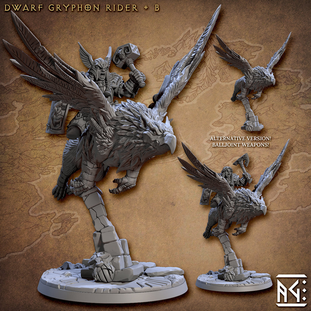 Dwarf Gryphon - Tabletop  miniature - Fantasy - 32mm - D&D  Resin Miniature - Artisan Guild