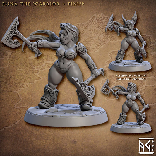 Runa the Warrior - Tabletop  miniature - Fantasy - 32mm - D&D  Resin Miniature - Artisan Guild DnD
