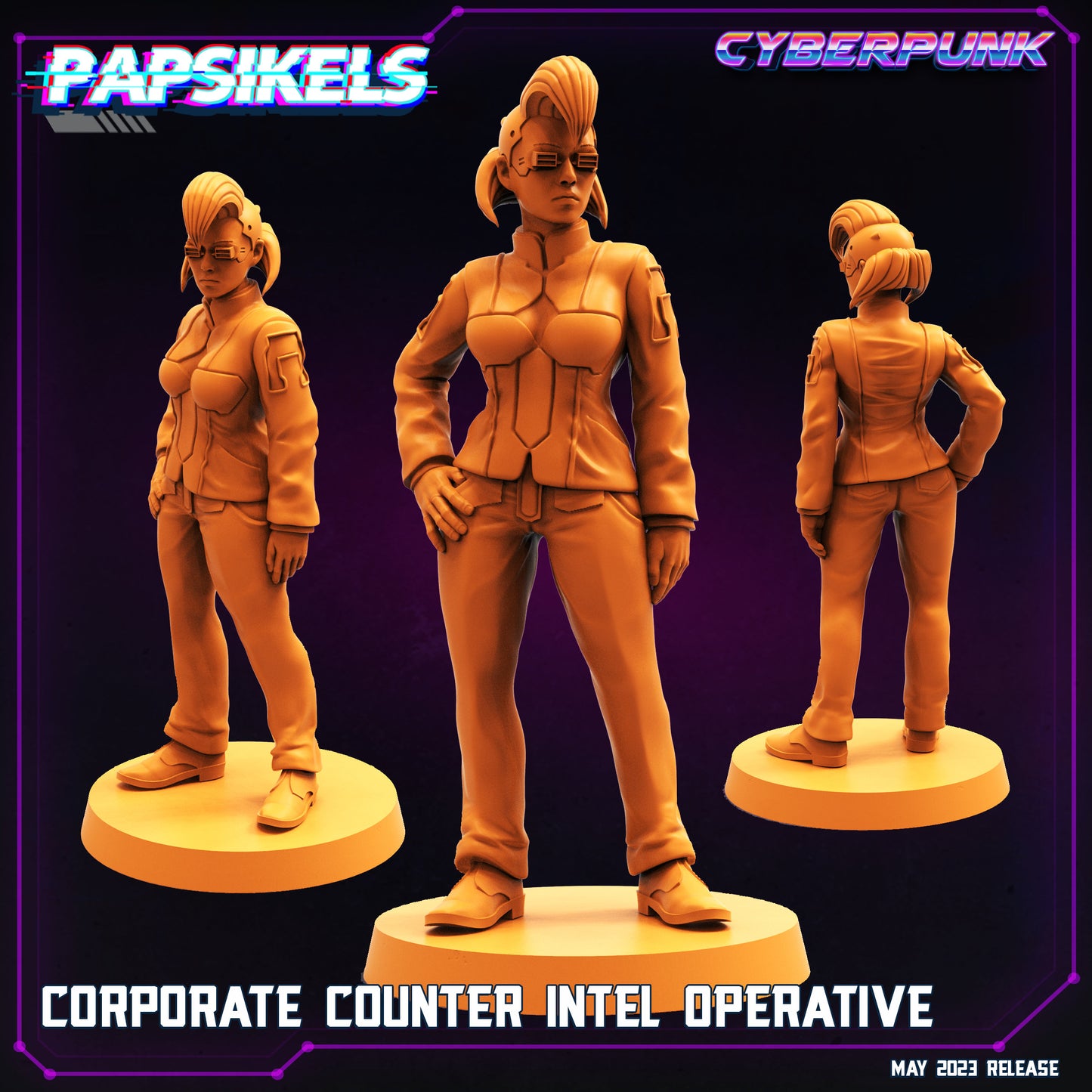 Corporate Operative -  Resin Miniature - Tabletop  miniature - Fantasy Miniature - 32mm - D&D -  Sci-fi Miniature - Papsikel