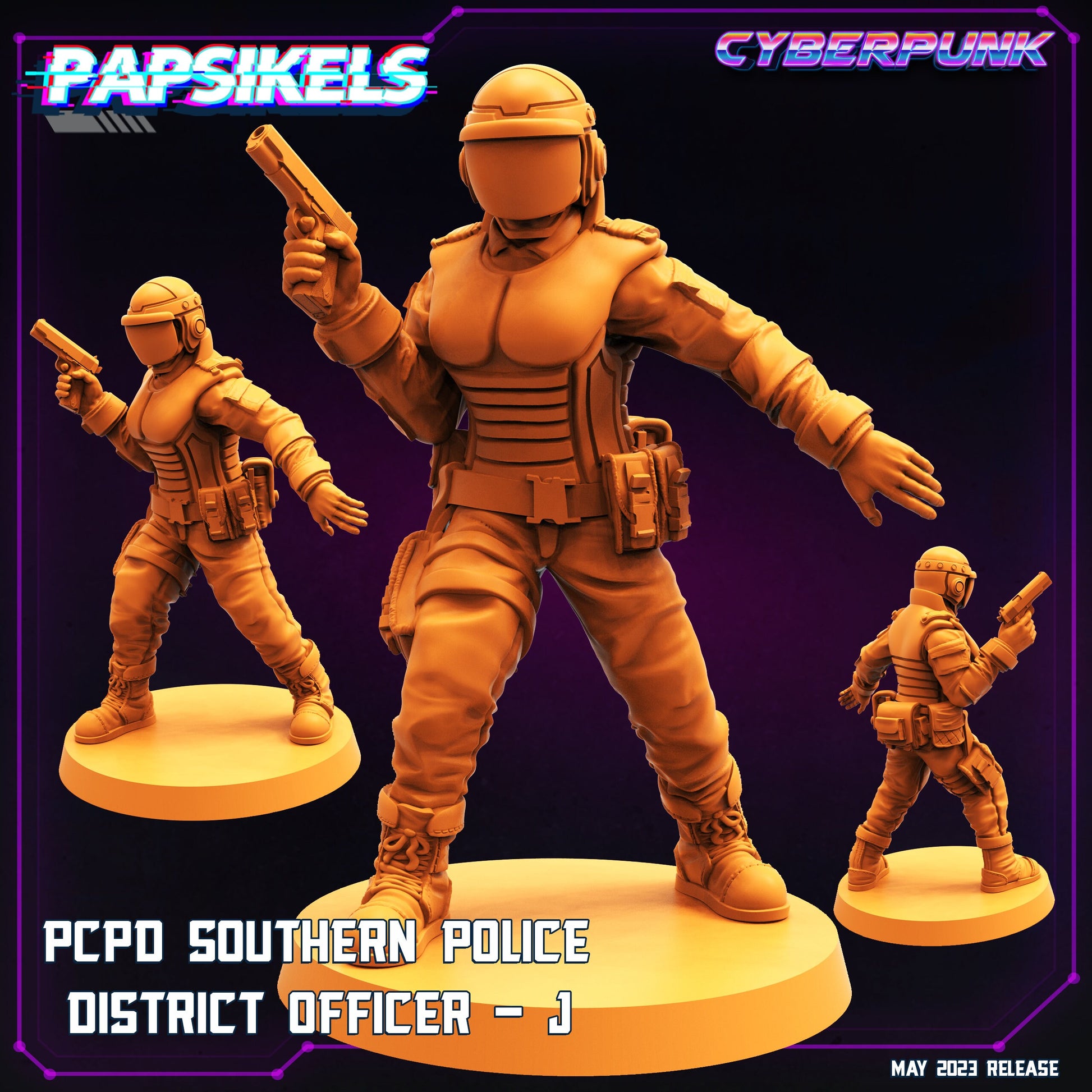 PCPD Police Officer - Resin Miniature - Tabletop miniature - Fantasy Miniature - 32mm - D&D - Sci-fi Miniature - Papsikel