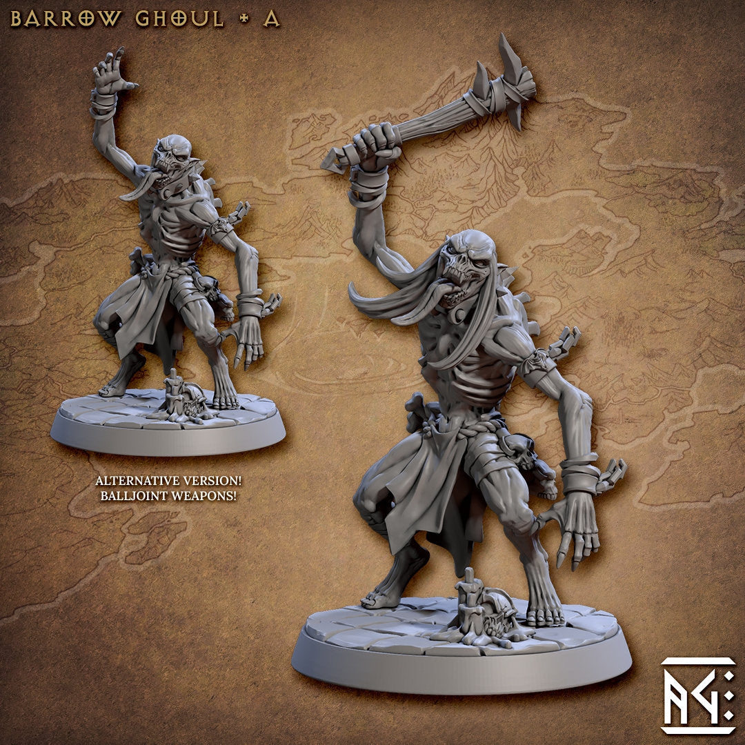 Barrow Ghoul - Tabletop  miniature - Fantasy - 32mm - D&D  Resin Miniature - Artisan Guild