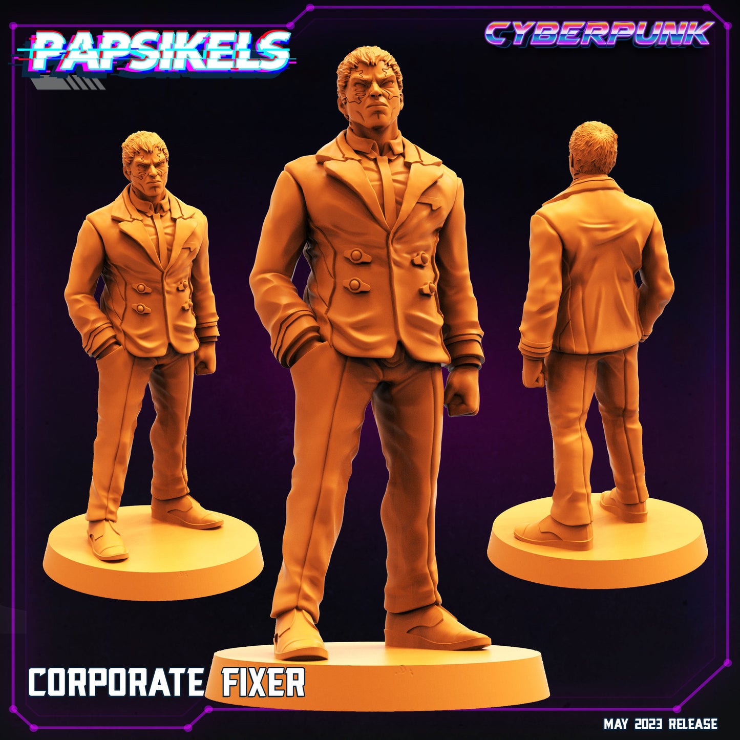 Corporate Fixer -  Resin Miniature - Tabletop  miniature - Fantasy Miniature - 32mm - D&D -  Sci-fi Miniature - Papsikel