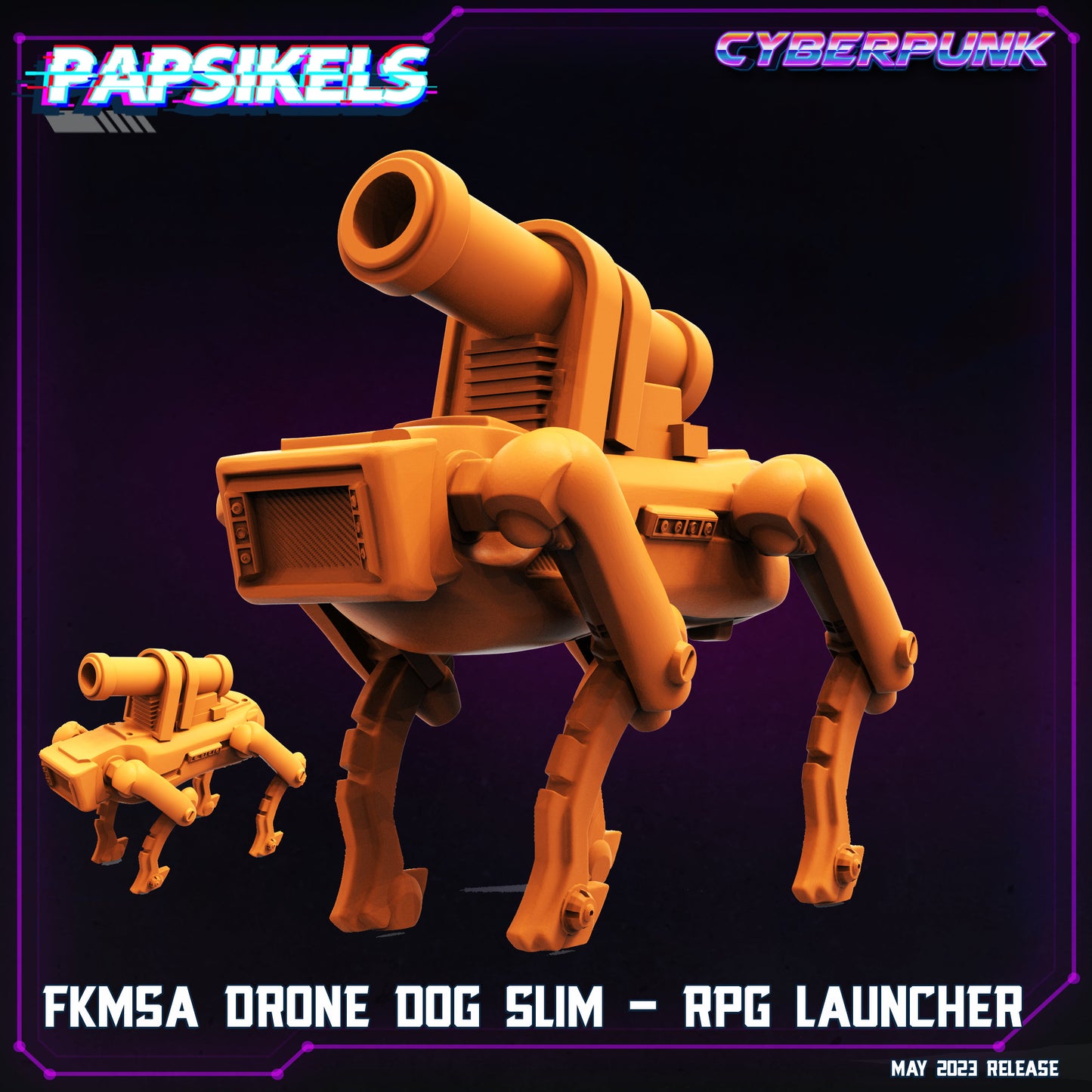 FKMSA Battle Dog -  Resin Miniature - Tabletop  miniature - Fantasy Miniature - 32mm - D&D -  Sci-fi Miniature - Papsikel