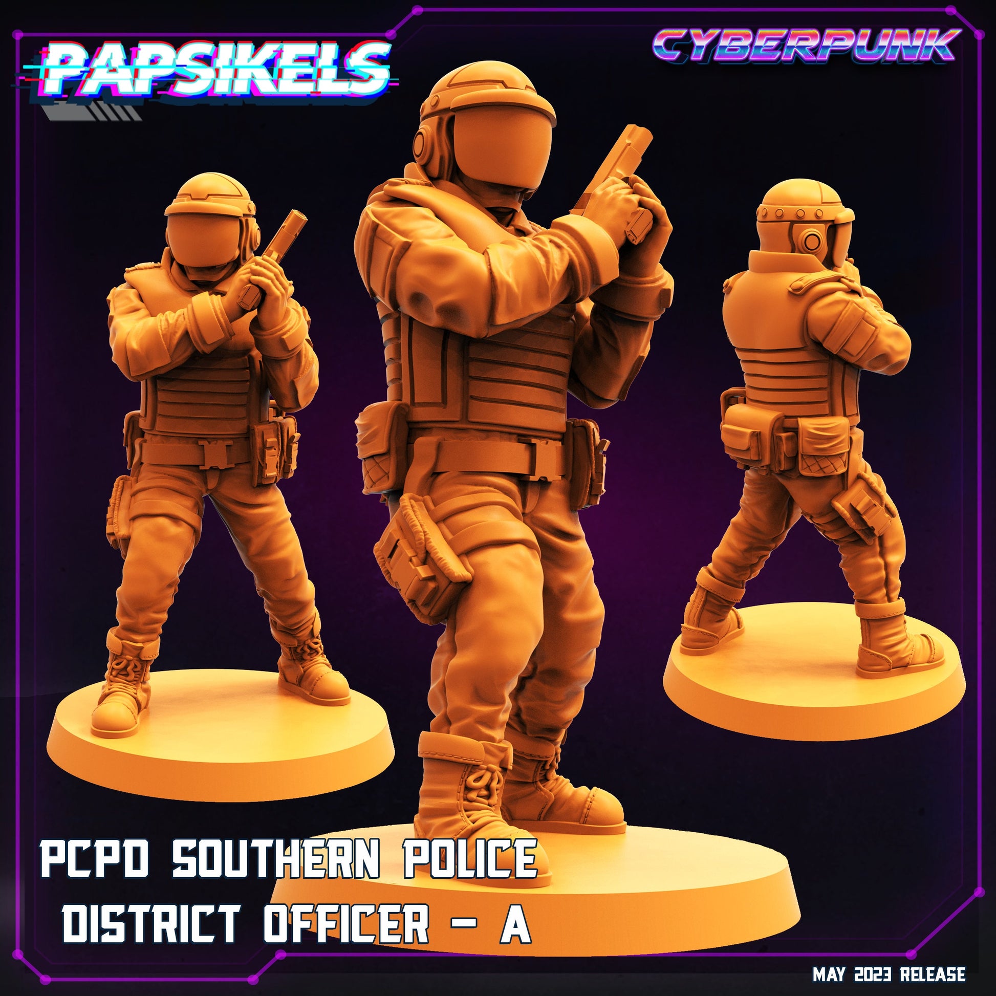 PCPD Police Officer - Resin Miniature - Tabletop miniature - Fantasy Miniature - 32mm - D&D - Sci-fi Miniature - Papsikel