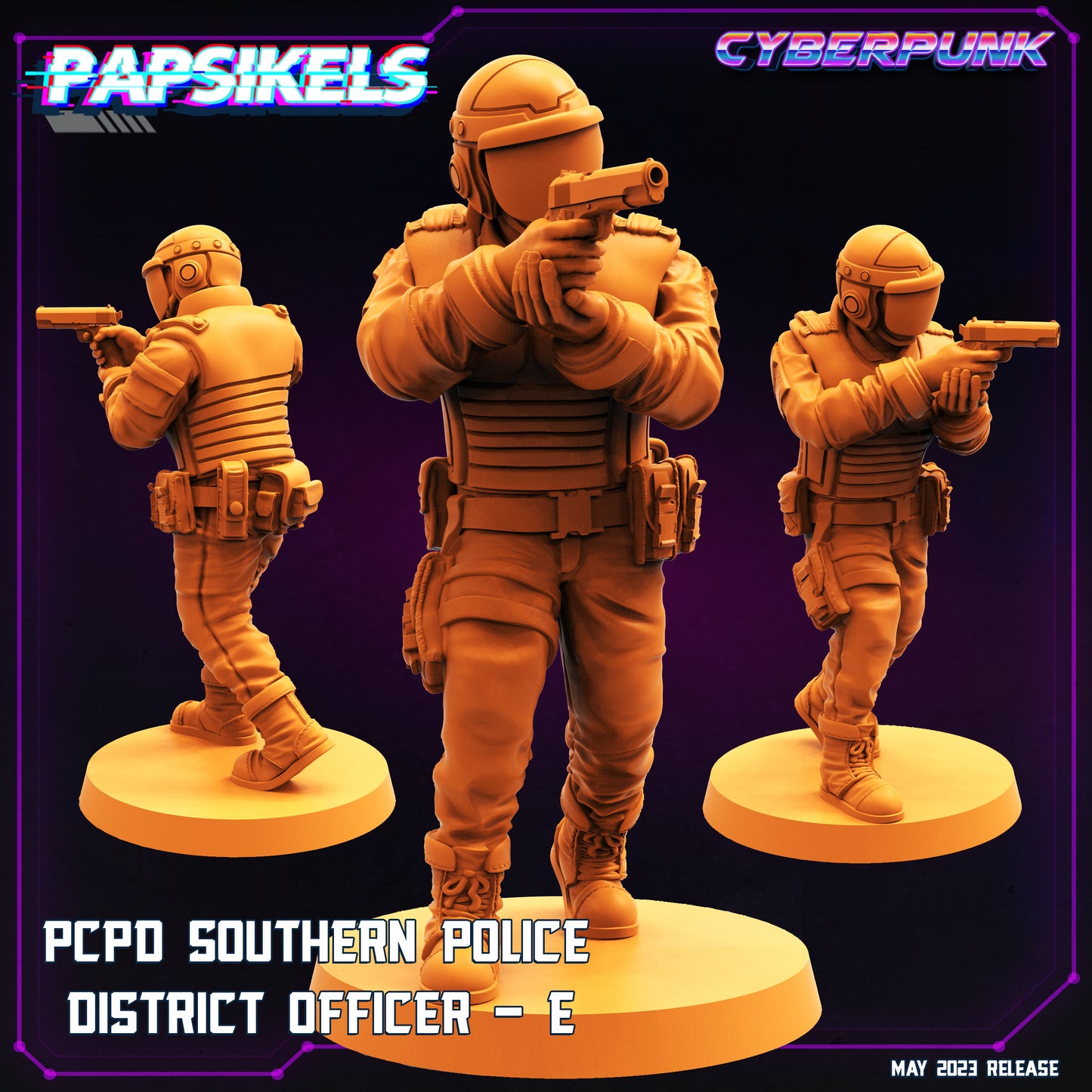 PCPD Police Officer -  Resin Miniature - Tabletop  miniature - Fantasy Miniature - 32mm - D&D -  Sci-fi Miniature - Papsikel