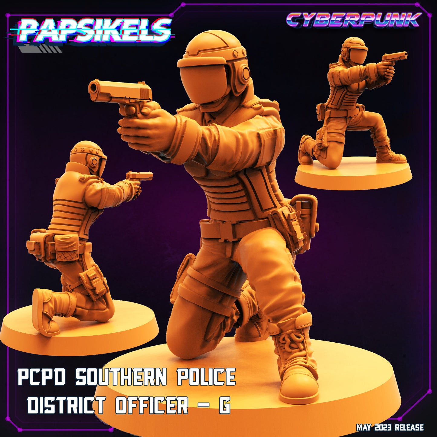 PCPD Police Officer - Resin Miniature - Tabletop miniature - Fantasy Miniature - 32mm - D&D - Sci-fi Miniature - Papsikel