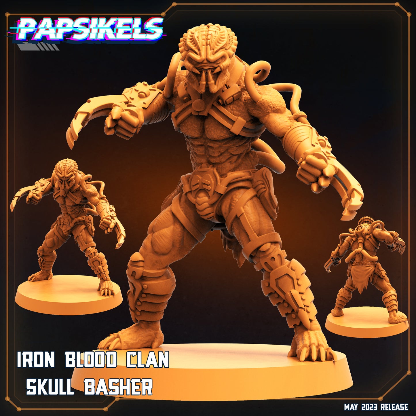 Skull Basher  -  Resin Miniature - Tabletop  miniature - Fantasy Miniature - 32mm - D&D -  Sci-fi Miniature - Papsikel