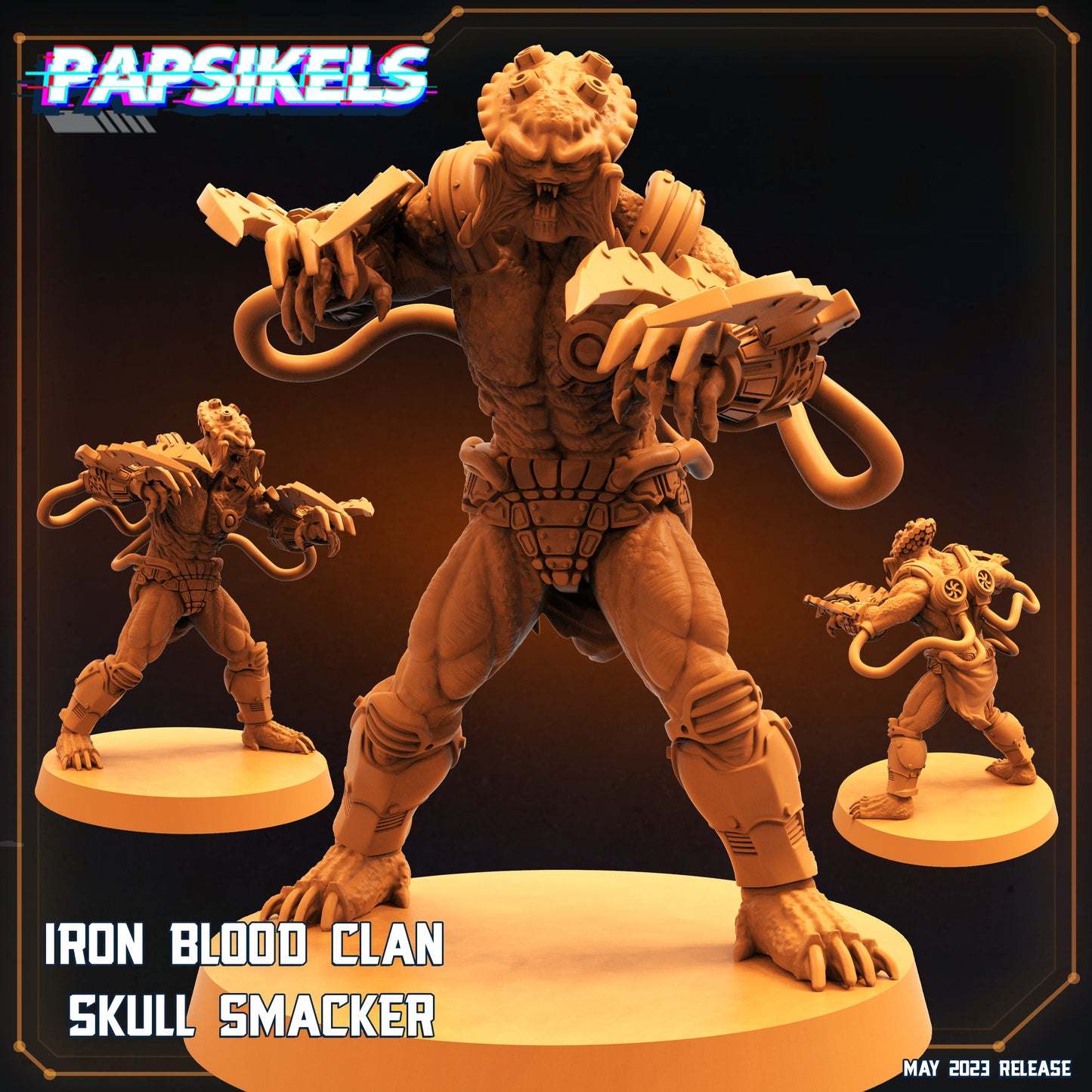 Skull Smacker  -  Resin Miniature - Tabletop  miniature - Fantasy Miniature - 32mm - D&D -  Sci-fi Miniature - Papsikel- Papsikel