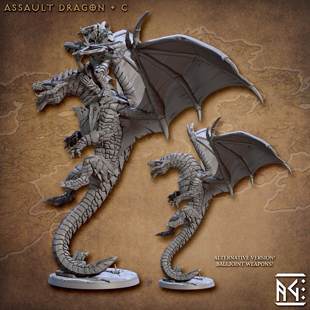 Assault Dragons - 3D Printed Miniature - D&D - Artisan Guild