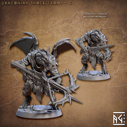 Draconians Shock - Tabletop  miniature - Fantasy - 32mm - D&D  Resin Miniature - Artisan Guild