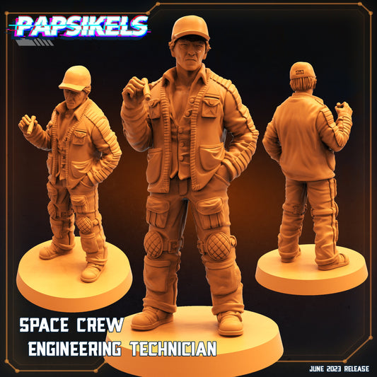 CREW ENGINEERING TECHNICIAN -  Resin Miniature - Tabletop  miniature - Fantasy Miniature - 32mm - D&D -  Sci-fi Miniature - Papsikel