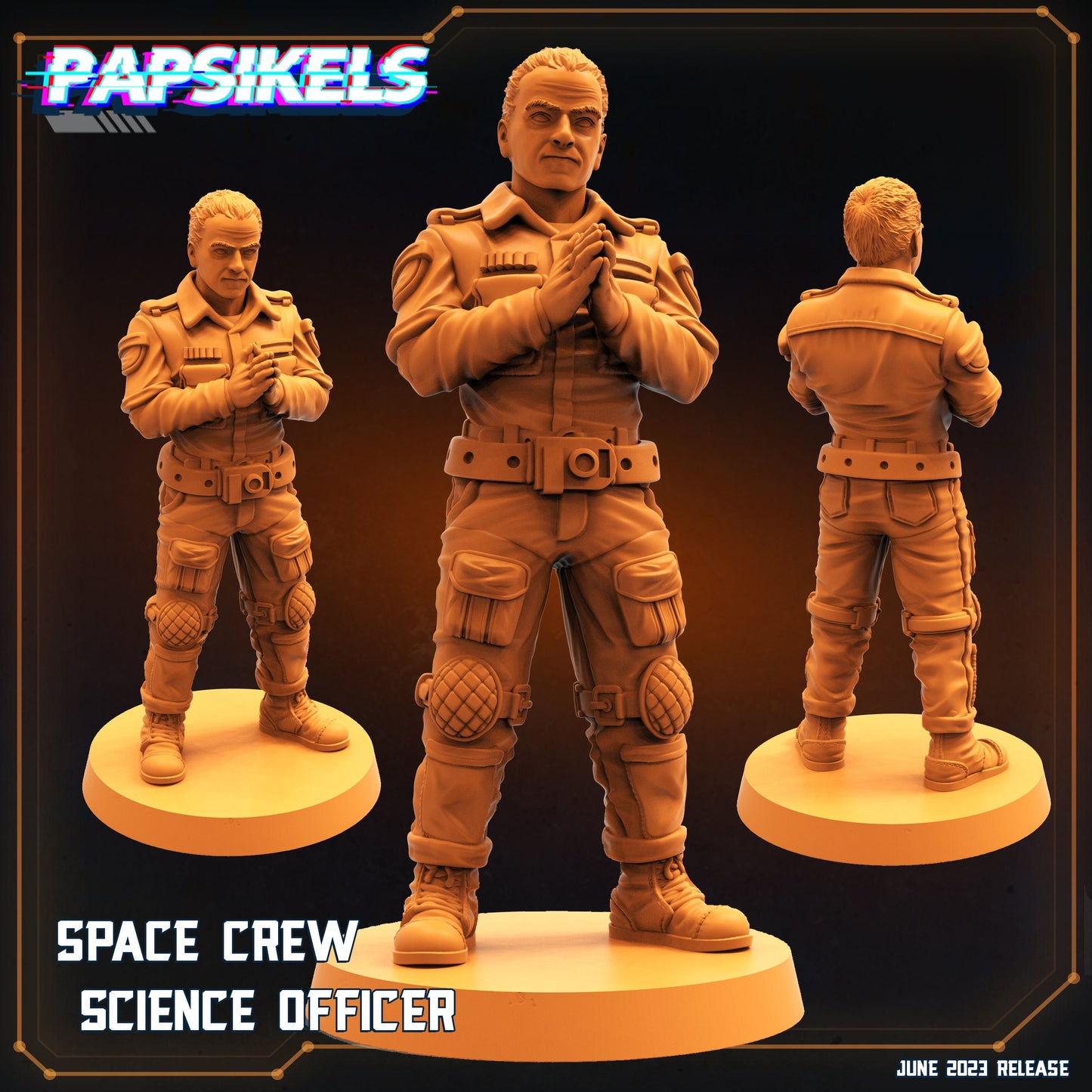 SCIENCE OFFICER -  Resin Miniature - Tabletop  miniature - Fantasy Miniature - 32mm - D&D -  Sci-fi Miniature - Papsikel