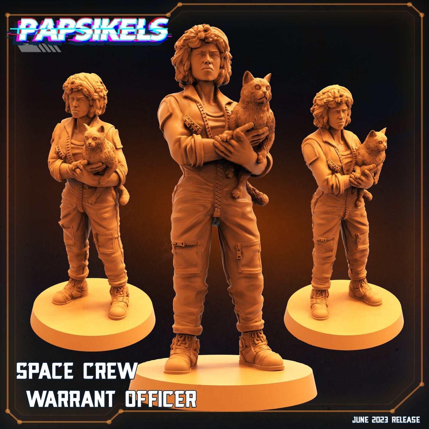 Warrant Officer- Resin Miniature - Tabletop miniature - Fantasy Miniature - 32mm - D&D - Sci-fi Miniature - Papsikel- Papsikel