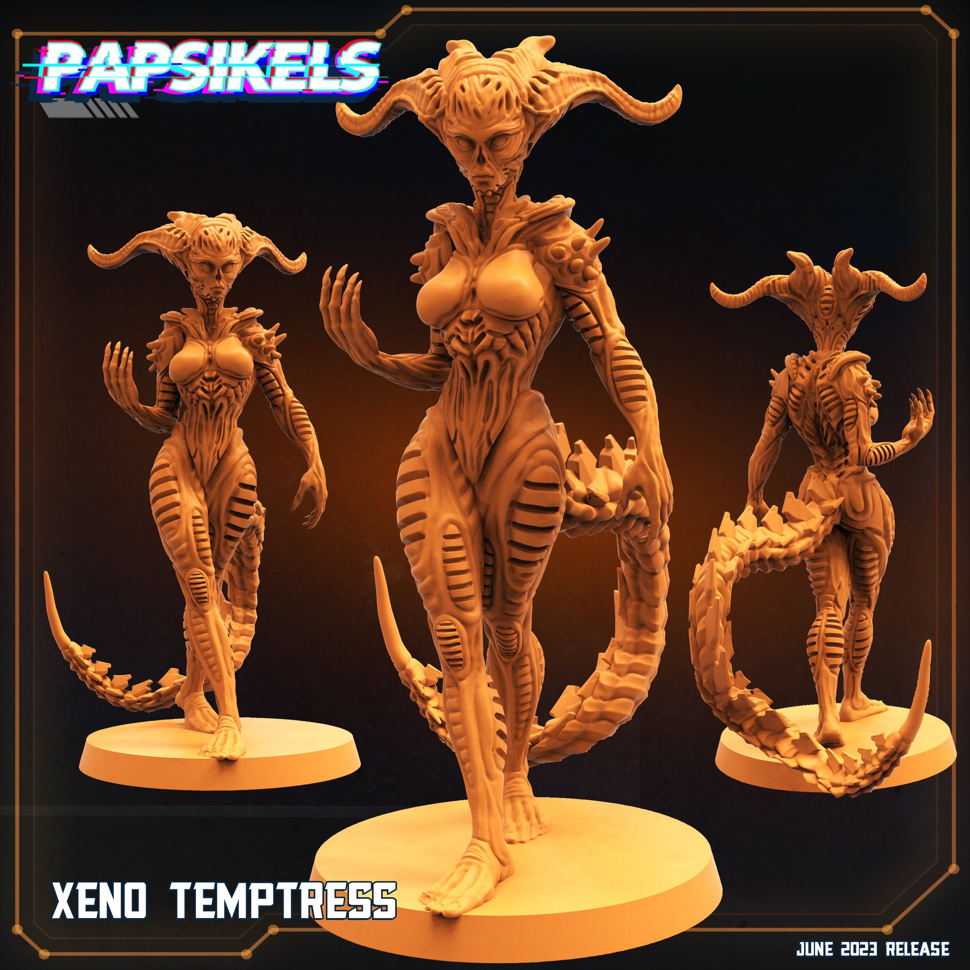 Xeno Temptress - Resin Miniature - Tabletop miniature - Fantasy Miniature - 32mm - D&D - Sci-fi Miniature - Papsikel