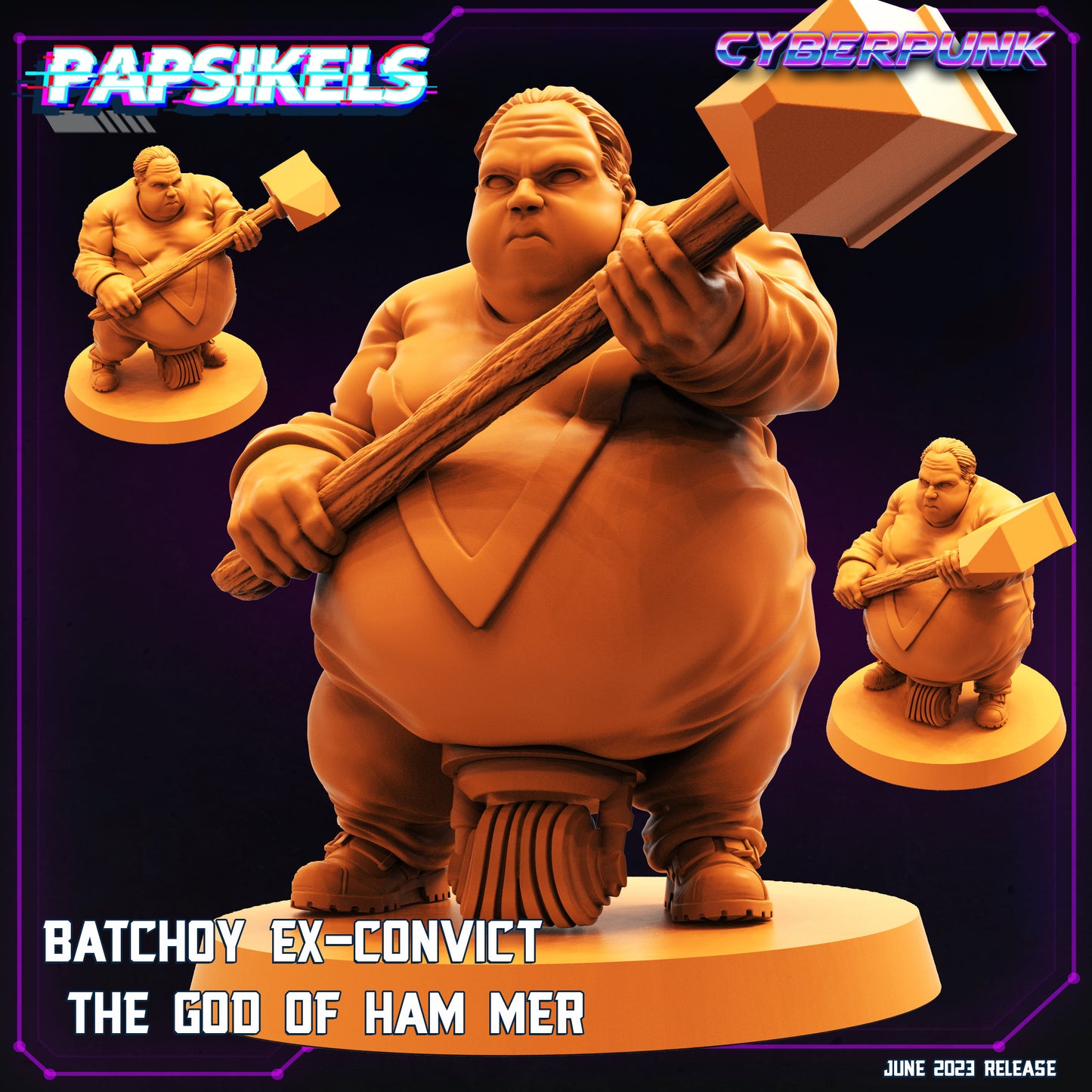 The God of Ham Mer -  Resin Miniature - Tabletop  miniature - Fantasy Miniature - 32mm - D&D -  Sci-fi Miniature - Papsikel