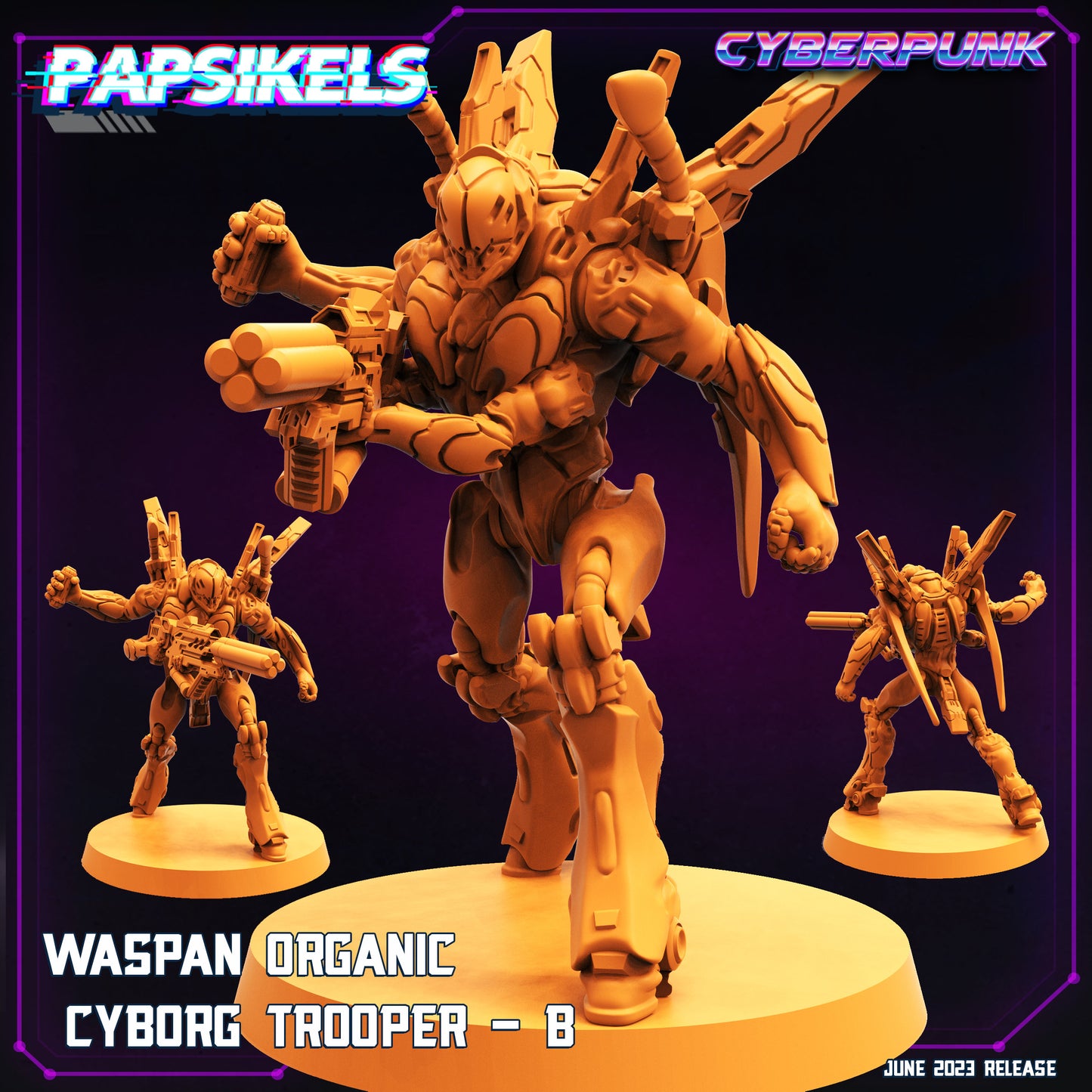 Cyborg Troopers -  Resin Miniature - Tabletop  miniature - Fantasy Miniature - 32mm - D&D -  Sci-fi Miniature - Papsikel