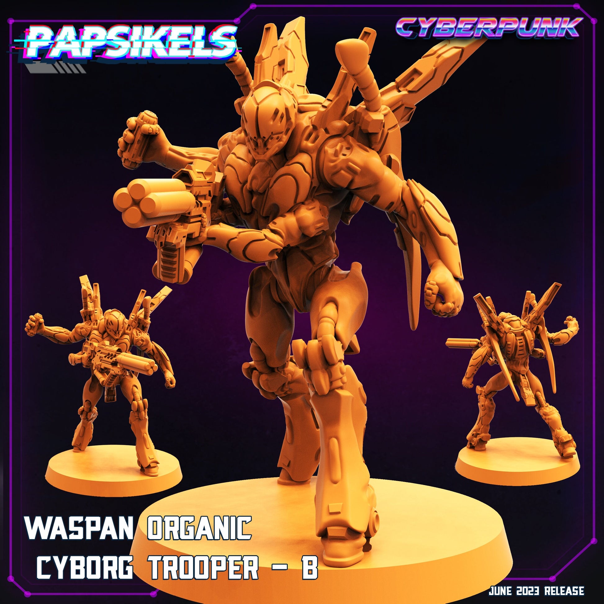 Cyborg Troopers - Resin Miniature - Tabletop miniature - Fantasy Miniature - 32mm - D&D - Sci-fi Miniature - Papsikel