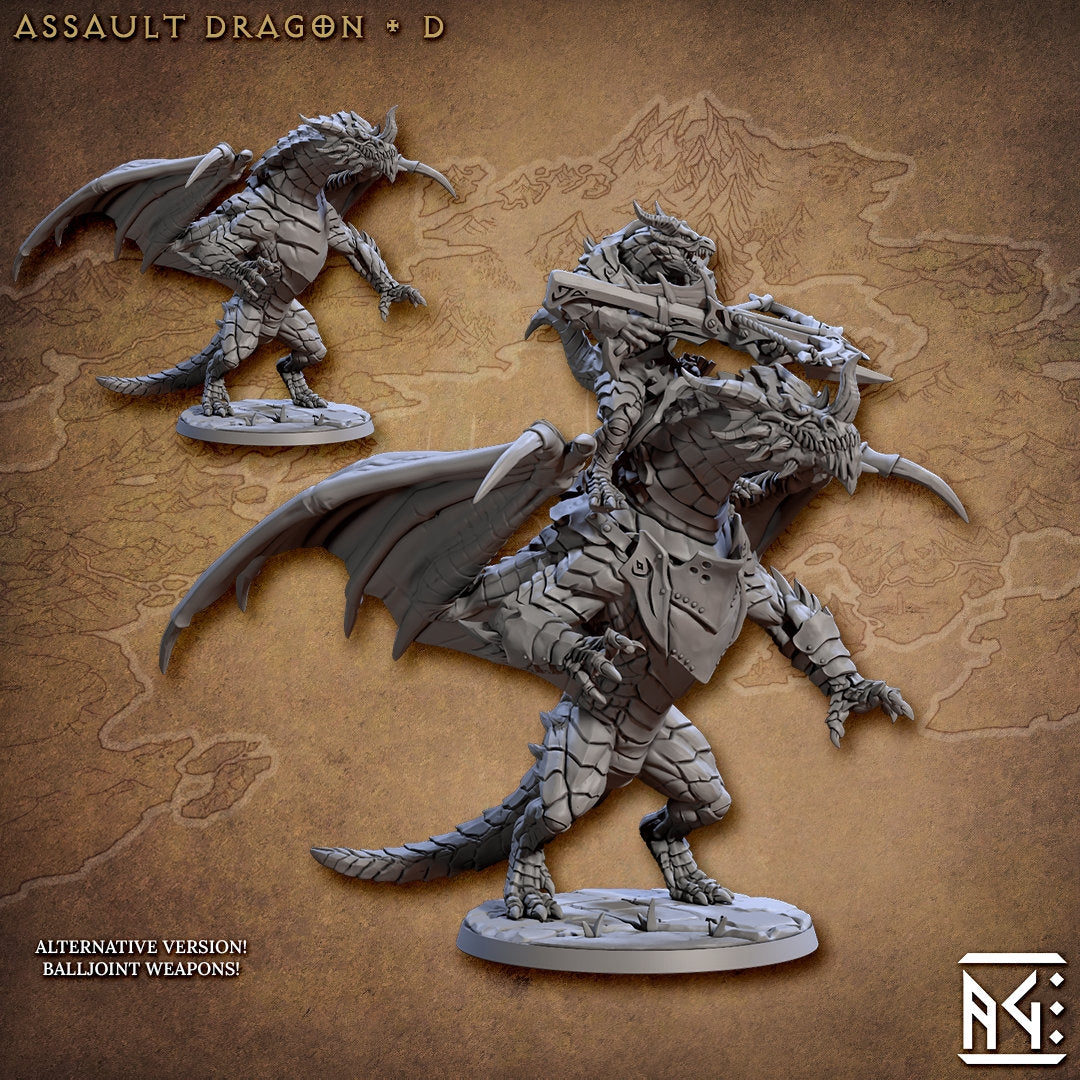 Assault Dragons - 3D Printed Miniature - D&D - Artisan Guild