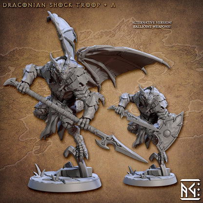 Draconians Shock - Tabletop  miniature - Fantasy - 32mm - D&D  Resin Miniature - Artisan Guild