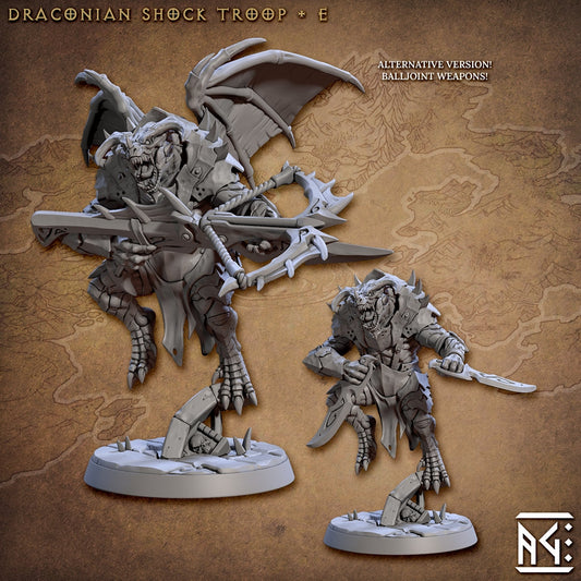 Draconians Shock - Tabletop  miniature - Fantasy - 32mm - D&D  Resin Miniature - Artisan Guild