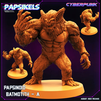 Papsinoid Batmotith - Resin Miniature - Tabletop miniature - Fantasy Miniature - 32mm - D&D - Sci-fi Miniature - Papsikel