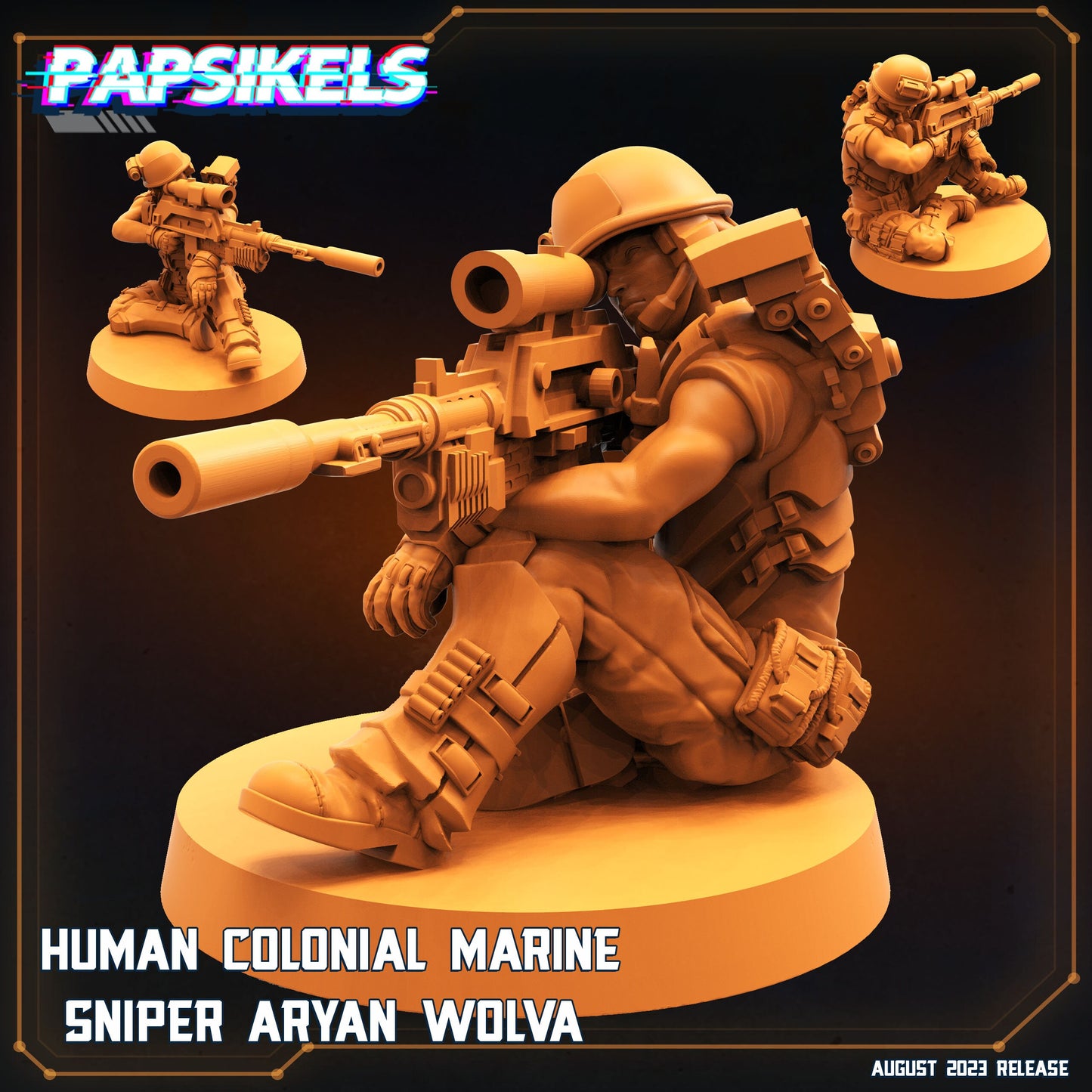 Sniper Aryan Wolva - Resin Miniature - Tabletop miniature - Fantasy Miniature - 32mm - D&D - Sci-fi Miniature - Papsikel