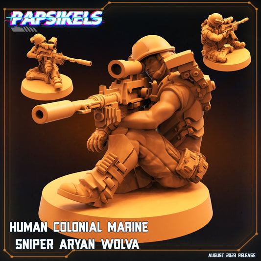 Sniper Aryan Wolva - Resin Miniature - Tabletop miniature - Fantasy Miniature - 32mm - D&D - Sci-fi Miniature - Papsikel