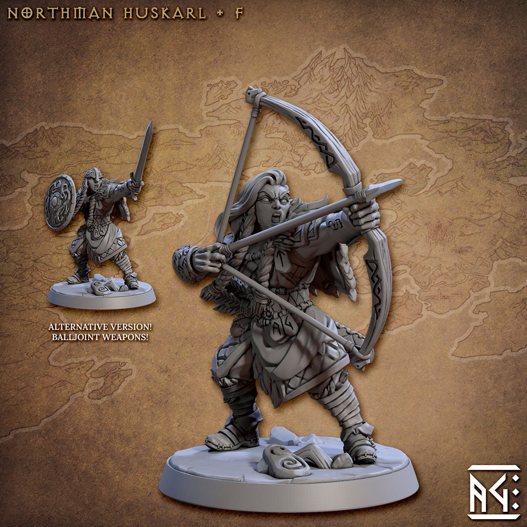 Huskarl - 3D Printed Miniature - Fantasy Miniature -Tabletop  Miniature - Tabletop Miniature - D&D - Artisan Guild DnD