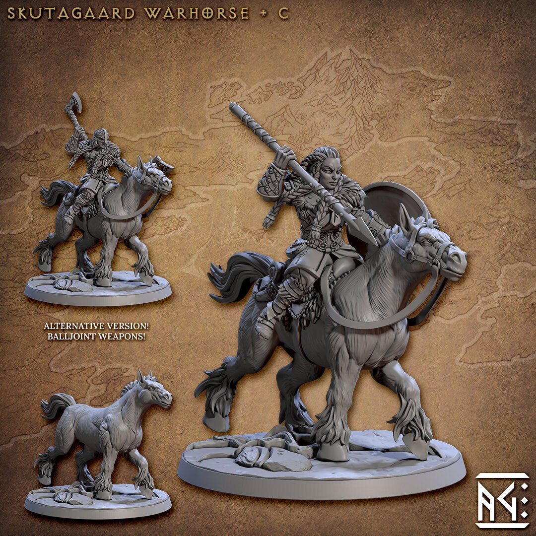 Warhorses - 3D Printed Miniature - Fantasy Miniature -Tabletop  Miniature - Tabletop Miniature - D&D - Artisan Guild