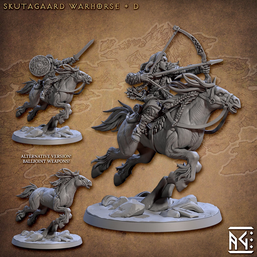 Warhorses - 3D Printed Miniature - Fantasy Miniature -Tabletop  Miniature - Tabletop Miniature - D&D - Artisan Guild DnD