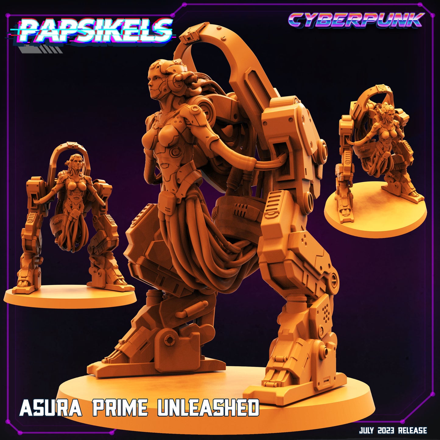 Asura -  Resin Miniature - Tabletop  miniature - Fantasy Miniature - 32mm - D&D -  Sci-fi Miniature - Papsikel