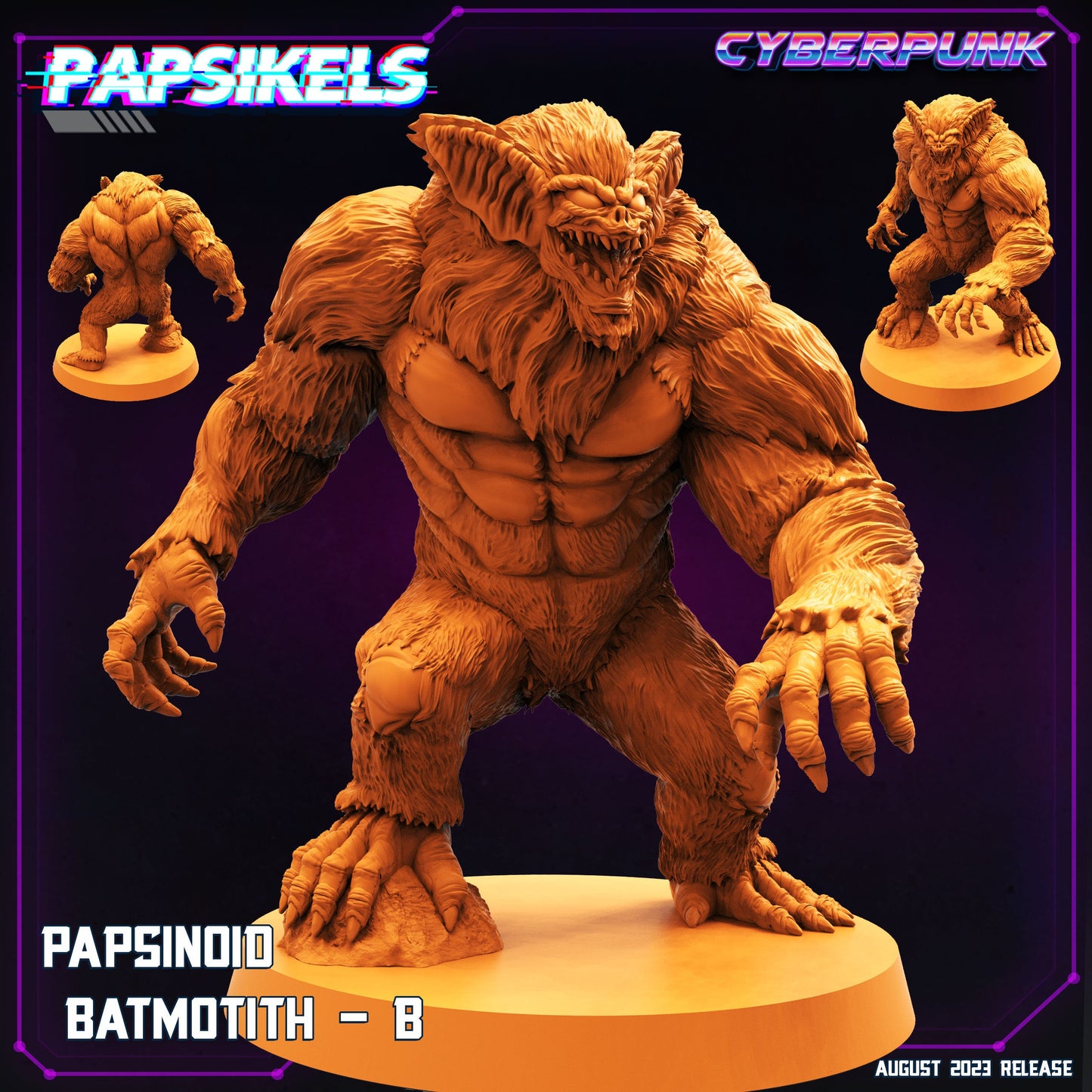 Papsinoid Batmotith - Resin Miniature - Tabletop miniature - Fantasy Miniature - 32mm - D&D - Sci-fi Miniature - Papsikel