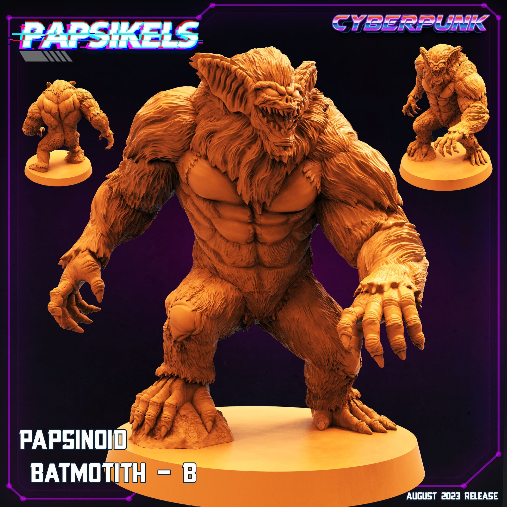 Papsinoid Batmotith - Resin Miniature - Tabletop miniature - Fantasy Miniature - 32mm - D&D - Sci-fi Miniature - Papsikel