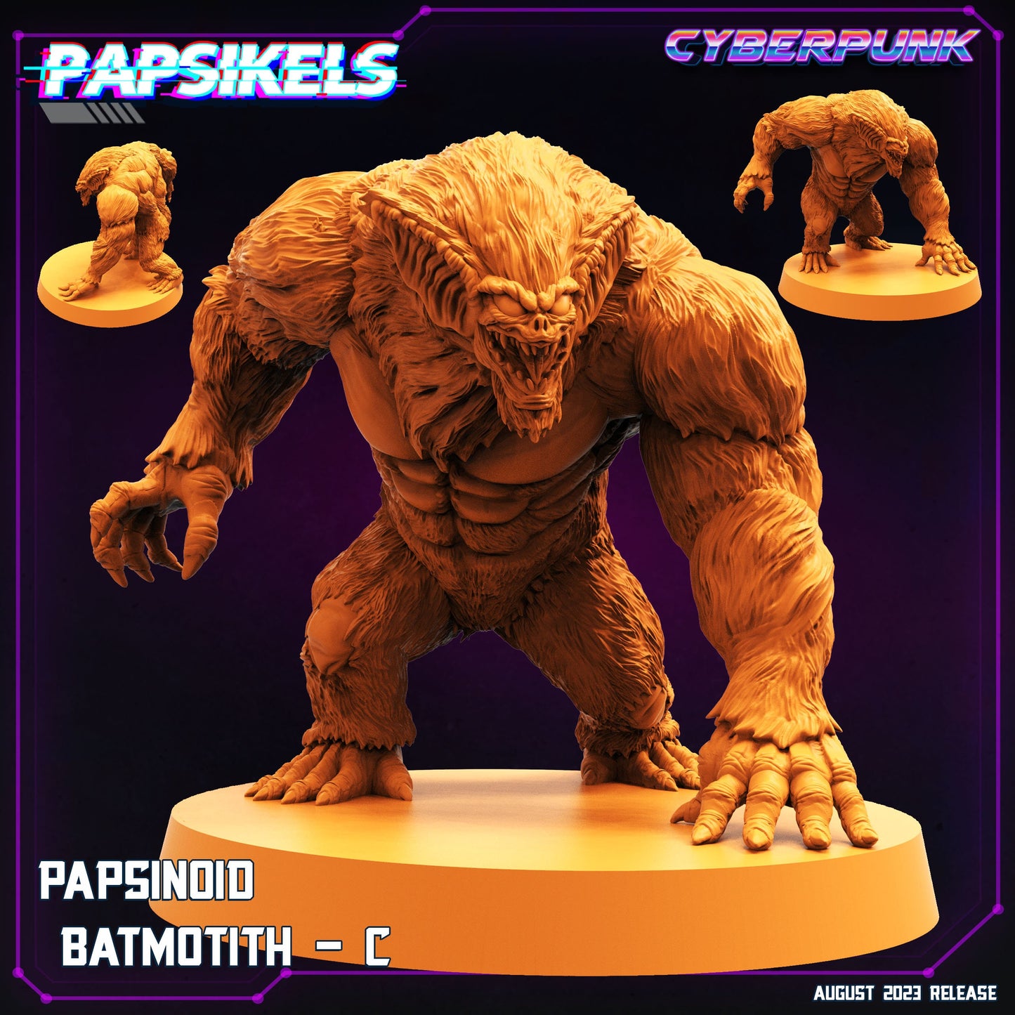 Papsinoid Batmotith -  Resin Miniature - Tabletop  miniature - Fantasy Miniature - 32mm - D&D -  Sci-fi Miniature - Papsikel