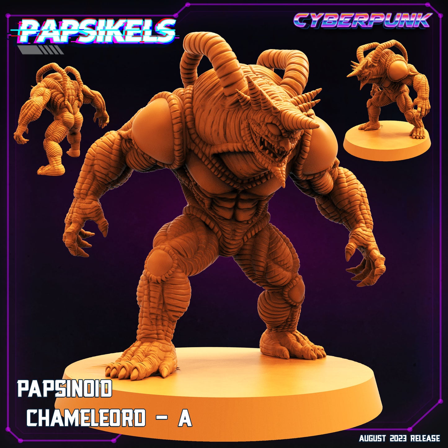 Papsinoid Chameleord -  Resin Miniature - Tabletop  miniature - Fantasy Miniature - 32mm - D&D -  Sci-fi Miniature - Papsikel