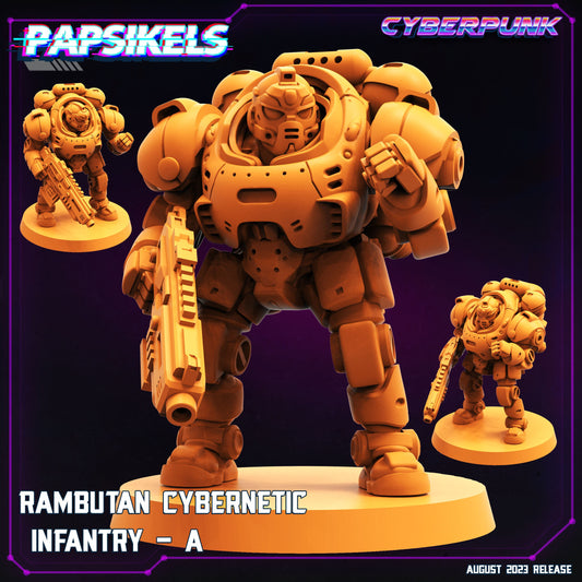 Cybernetic Infantry -  Resin Miniature - Tabletop  miniature - Fantasy Miniature - 32mm - D&D -  Sci-fi Miniature - Papsikel