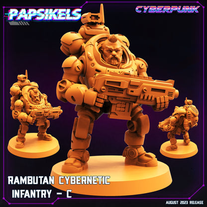 Cybernetic Infantry -  Resin Miniature - Tabletop  miniature - Fantasy Miniature - 32mm - D&D -  Sci-fi Miniature - Papsikel