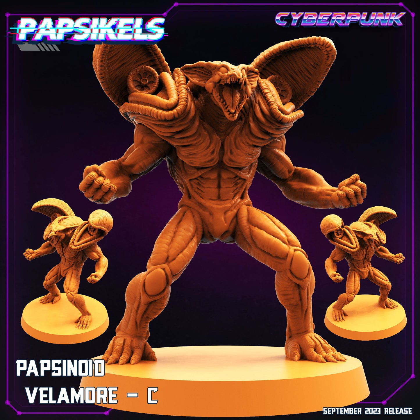 Papsinoid Velamore - Resin Miniature - Tabletop miniature - Fantasy Miniature - 32mm - D&D - Sci-fi Miniature - Papsikel