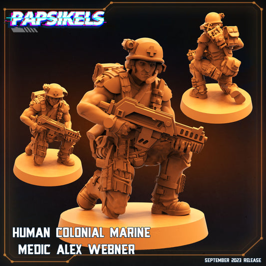 Human Colonial Alex Webner - Resin Miniature - Tabletop miniature - Fantasy Miniature - 32mm - D&D - Sci-fi Miniature - Papsikel