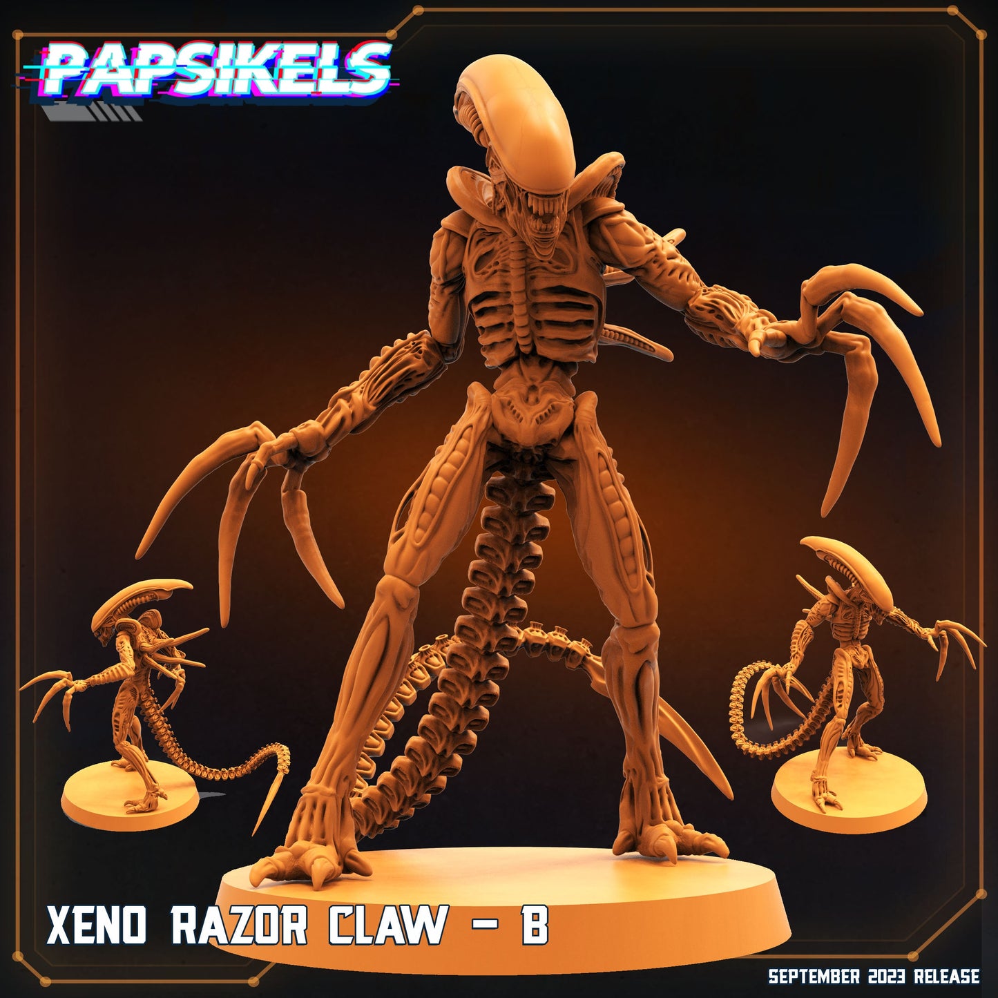 Xeno Razor - Resin Miniature - Tabletop miniature - Fantasy Miniature - 32mm - D&D - Sci-fi Miniature - Papsikel