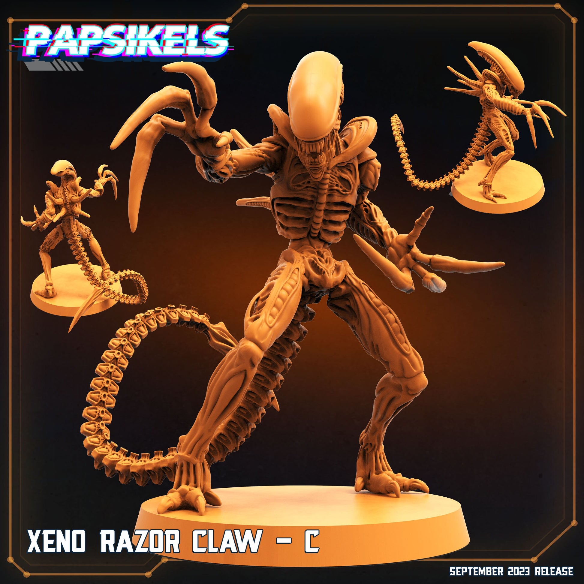 Xeno Razor - Resin Miniature - Tabletop miniature - Fantasy Miniature - 32mm - D&D - Sci-fi Miniature - Papsikel